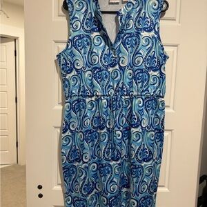 Vibrant Blue Paisley Midi Dress